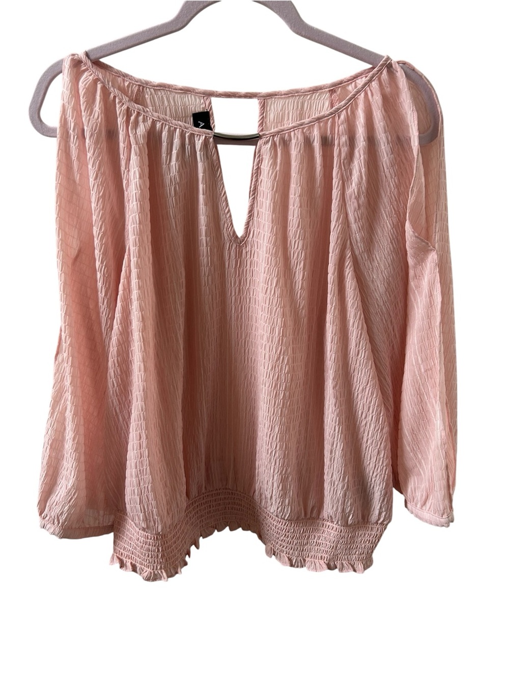 A. Byer lightweight, crinkle-textured blouse